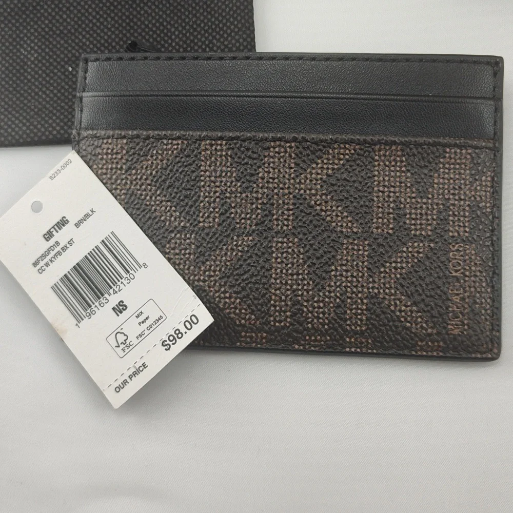 Michael Kors Black and Brown Card Holder